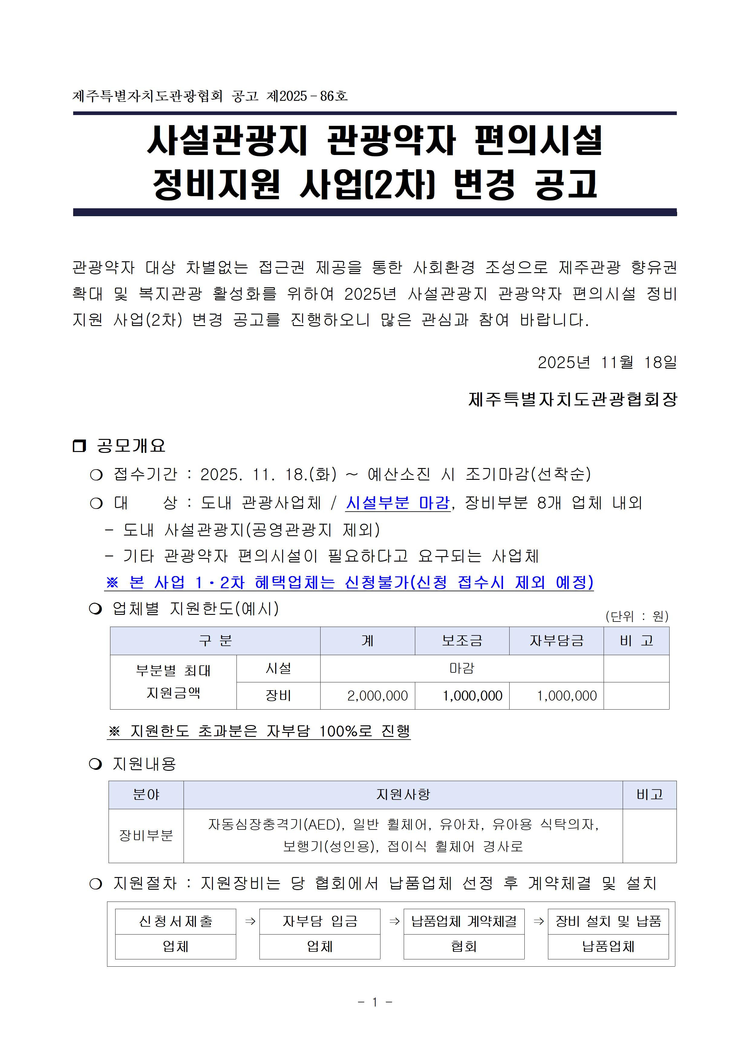 (공고문) 사설관광지 관광약자 편의시설 정비지원 사업 2차 변경 공고001.jpg